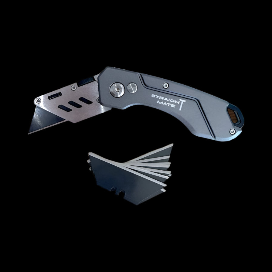 Straight Mate Utility Knife with 10x Black Blades